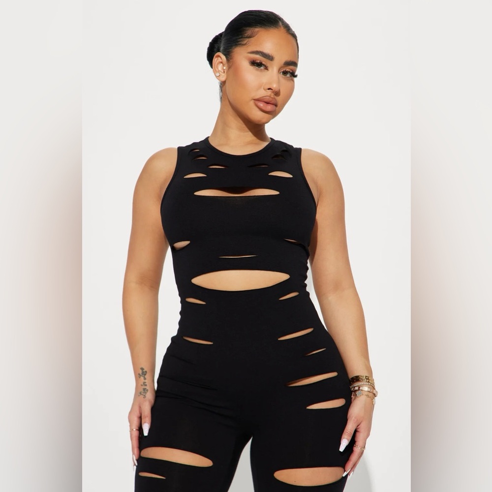 NWT! FASHION NOVA "Always Party" Cut-Out Jumpsuit One-Piece Pantsuit Catsuit - Picture 3 of 3